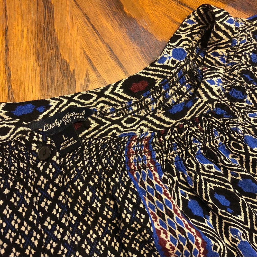 Lucky Brand | Gypsy Ikat Top | Size L - Picture 8 of 8